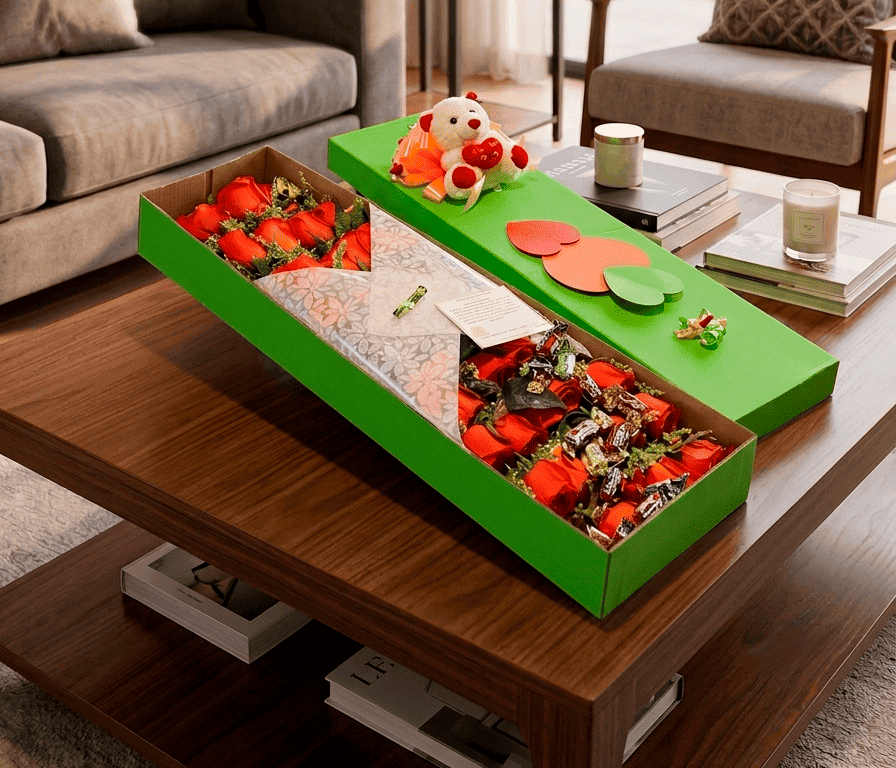 Caja tradicional de 24 rosas