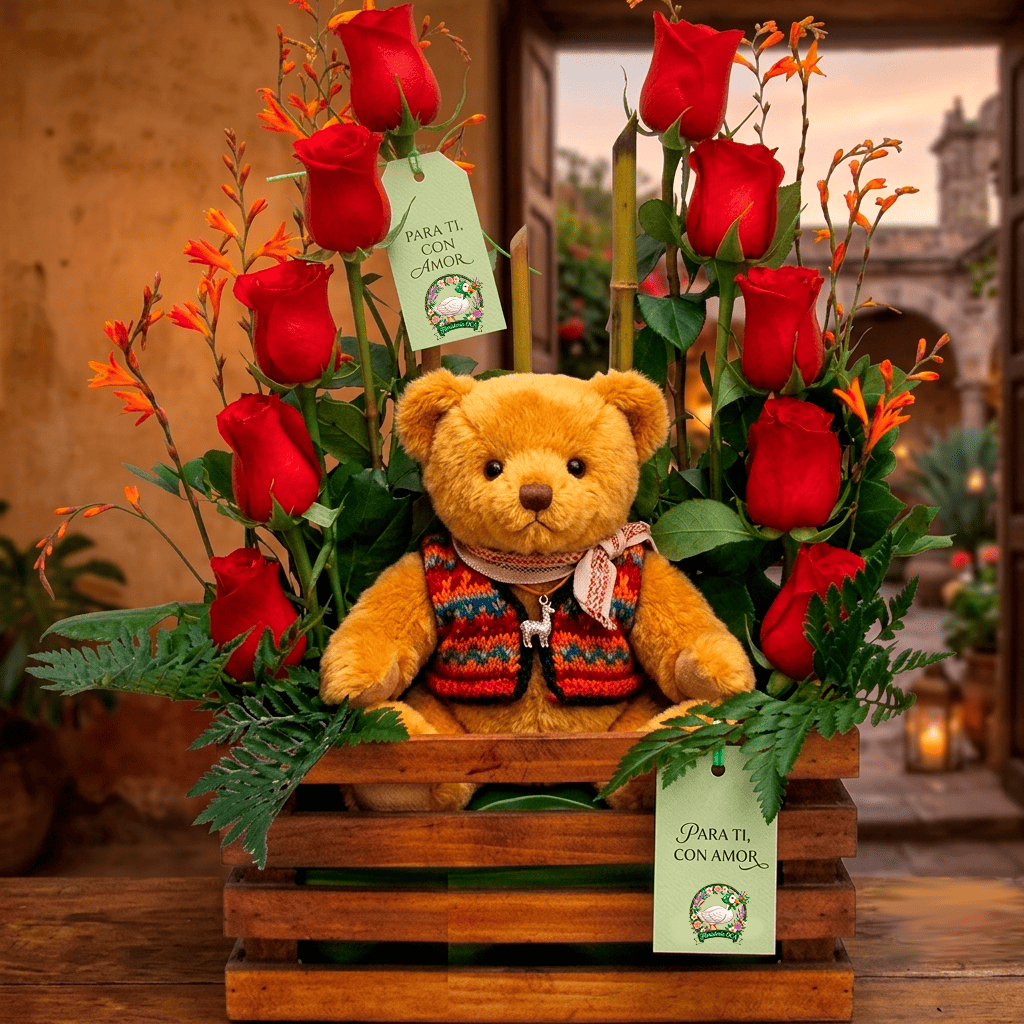 Detalle con Flores y Peluche