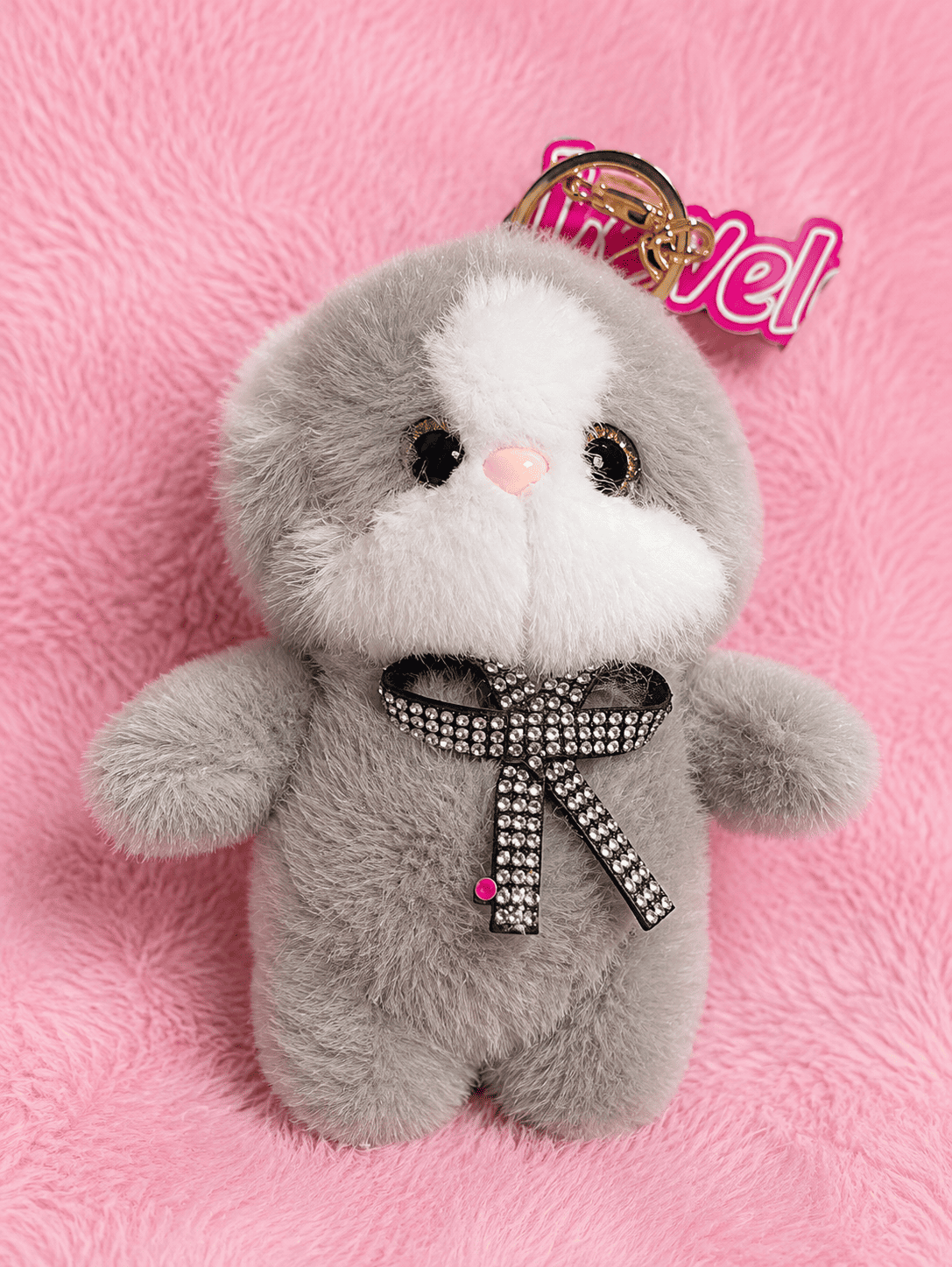 Llavero Peluche Gatito Gris