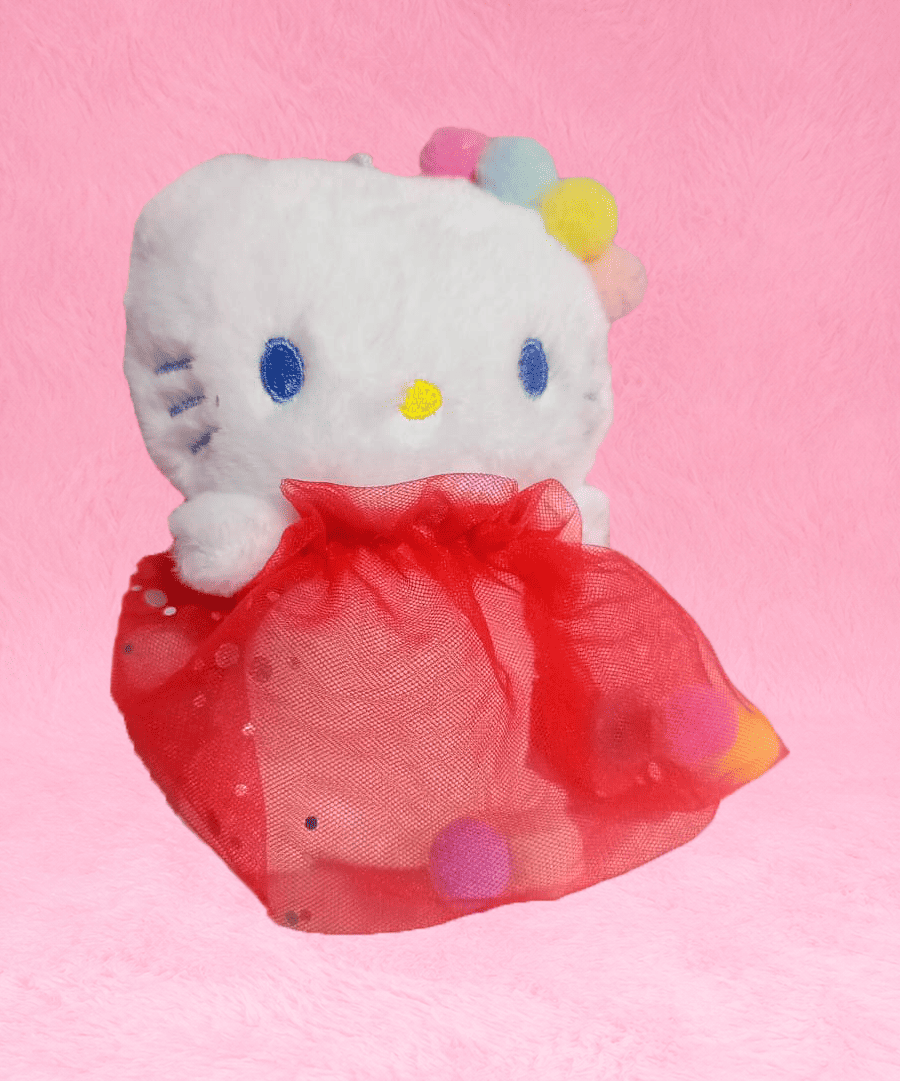 Peluche Gatita Kitty Falda Roja