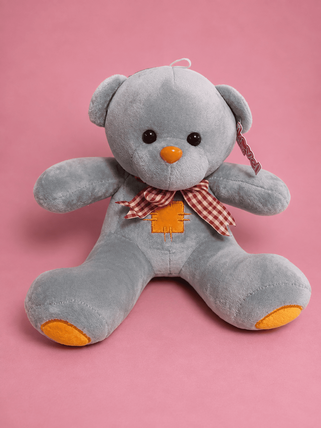 Peluche Oso Gris con Parche