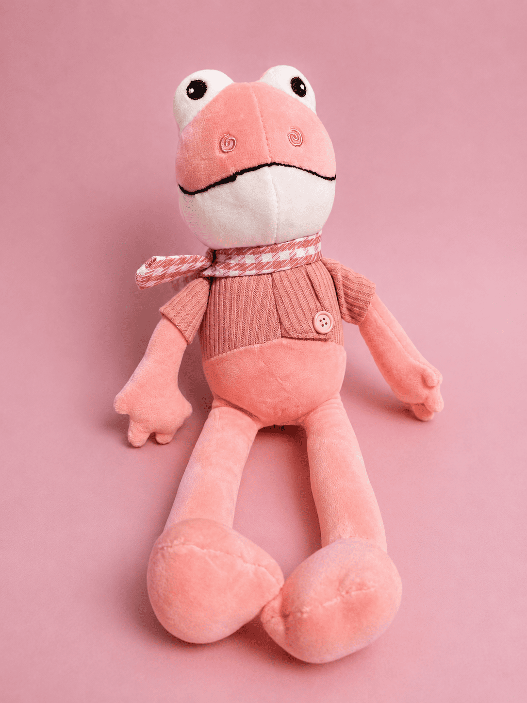 Peluche Rana Rosada Elegante